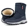 Waterdichte Mannen Vrouwen Snowboots Hoge Top Enkel Winter Platform Warm Pluche Man Cutton Schoenen Outdoor Antislip Snowboots Mannelijke 240105