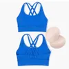 lu align align lu yoga sport bra high plashサポートエラスティックジムフィットネスパッド付きクロップトッププッシュアップバックCRISSCROSSワークアウトベストレモンワークアウトGRY LL