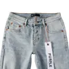 Lila jeans denim byxor mens jeans designer män svarta byxor av hög kvalitet rak design retro streetwear casual tröjor pu9010