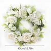 Koko Flower 40cm Peony Artificial Wreath Rattan Ring Ornament Pography Props Wedding Wreath Christmas Home Door Decoration 240105