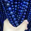 Colliers pierre naturelle ronde Lapis Lazuli 4/6/8/10/12/14/16mm bricolage femmes homme Bracelet collier boucles d'oreilles perles bijoux fabrication accessoires