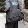 2023 Canvas Crossbody Bags Men Vintage Business Casual 13 inch Laptop Large Capacity Multifunction Durable Briefcase Travel Bag 240105