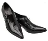 Kleid Schuhe Mocassin Homme Männer Italienische High Heels Für Mode Nachtclub Schnalle Spitz Zehe Slip On Oxford