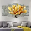 Gemälde 5 Panels Home Docor Gelbe Blume Poster und Drucke Leinwand Malerei große Wandkunst Bilder für Wohnzimmer Wanddekoration