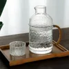 Gianxi kall glas vatten flaska transparent stor kapacitet värmebeständig vattenkruka med handtag tekanna kylskåpsvatten vattenkokare 240104