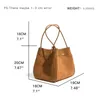 Evening Bags Vintage Brown Faux Suede Basket Tote Bag For Women Korean Ins Satchel Shoulder Shopper Luxury Designer Handbag And Purses