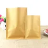 100pcs open top vacuum Bags kraft brown paper package bag heat seal valve packing bags food storage packaging pouch Lnwts