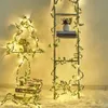 Guirlande lumineuse LED en rotin vert de 6,56 pieds/9,84 pieds/16,4 pieds, lumières en fil de cuivre alimentées par piles AA, lumières de Noël et d'Halloween, décoration de fête de désherbage à la maison, lumière intérieure