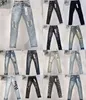 Heren Designer Skinny Designer Jean Mannen Ripped Vintage Patchwork Dot Patroon Herenbroek Retro Paars Merk Jeans Z6