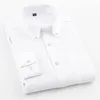 Herrenhemd für Frühling und Herbst, Oxford-Baumwollstoff, langärmelig, einfarbig, Poloshirt, Business-Casual-Passform, Oberteil 240104