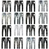 Heren Designer Skinny Designer Jean Mannen Ripped Vintage Patchwork Dot Patroon Herenbroek Retro Paars Merk Jeans Z6