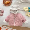 Kinderen Katoenen Kleding Verdikte Meisjes Jas Baby Kinderen Winter Warme Jas Rits Capuchon Kostuum Jongens Uitloper met Oor 240104