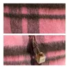 Mabula Pink Brown Striped Damskie Fur Fur Sling Torba Y2K Vintage zimowe pluszowe ramię hobo torebka zwykła torebka 240104