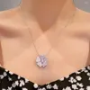 Collane con ciondolo Moda romantica Collana d'amore Accessori floreali Gioielli di marca da donna Festa di nozze Amico Regalo Zircone brillante 2024