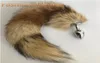 Real Genuine Grass Fox Fur Tail Plug Metal Stainless Butt Toy Plug Insert Anal Sexy Stopper4837120