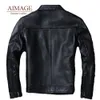 2024 Cowhide Leather Jacket Men's Motorcycle Biker Springナチュラル本革のジャケットDe Cuero genulo s-6xl py043 240104