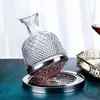 Lussuoso separatore di vino rotante Bicchiere di whisky rosso Bottiglia di vetro giroscopico Decanter rotante da 1500 ml con vassoio Strumenti bar da cucina 240104