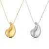 Pendant Necklaces Classic Vintage Gold/Silver Plated Chunky Dome Teardrop Comma For Women Fashion Party Wedding Jewelry Gift