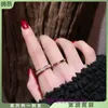 2024 Ny designer TifannisSM Ring rostfritt stål titan Slim kvinnlig trendig koreansk student enkel personlighetscirkel ensamstående flicka två eller har originallåda