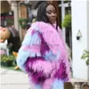 Women'S Fur Faux Womens Janefur Winter Clothe 2023 Real Mongolian Sheep Coat Mixed Colors Fashion Luxury Custom Tibetan Lamb Jacke Dhjvy