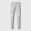 Puple Jeans Designe Puple Jean Jeans Abbigliamento Puple Band Jeans Puple Pants Jeans Stagight Long Egula Zippe Fly White Hole Lette Classic 848