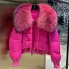 Weibliche Jacke Fashion Winter echtes Waschbär Fellkragen dicke Frauen warmer Mantel 90% weißer Ente Down Jacke Luxury Oberbekleidung 240105