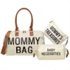 Mama Tote Bag Maternity Diaper Mommy Large Capacity Bag Women Nappy Organizer barnvagn Baby Care Travel Ryggsäck Mamma gåvor 240105