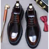 Модельные туфли 2024, свадебные мужские туфли ручной работы, черные дерби из натуральной кожи, оксфорды, деловые, весенне-осенние, формальные, больших размеров