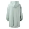 Casual Dresses Woman Sweatshirt Dress Solid Color Hoodies Lång ärm Löst fickor Trackstring Hooded Autumn Winter Pullover