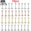 Bracelets 10pcs Set 16g G23 Titanium Labret Piercing Lip Ring Crystal Lip Piercing Tragus Earring Cartilage Cz Studs Body Pircing Jewelry