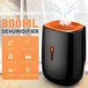 Déshumidificateur Portable 2 en 1 de 800ML, purificateur d'air, filtre intelligent, silencieux, absorbeurs d'humidité, sèche-linge pour la maison, la cuisine, 240104