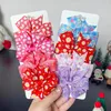 Hair Accessories 4Pcs/Set Print Ribbon Bowknot Bows Clip Printed Hairpins Children Barrettes Handmade Gift Kids