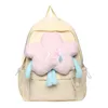 School Bags 2024 Trendy Japanese Style Yellow Backpack For Girls Cute Cartoon Bookbag Travel