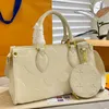 Designer preto Bolsa de ombro Bolsa Crossbody Bacs Womens on the Go White Ladies New Shopping Shopping Shopping Genuine Circular Zero Carteira