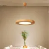 Pendant Lamps Restaurant Chandelier Modern Style Living Room Lamp Solid Wood Round Ring Led Bedroom Art Nordic Personality