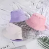 Bérets en coton pliable, Chapeau seau unisexe pour femmes, chapeaux de protection solaire, casquette de pêche de couleur Pure, Chapeau décontracté pour hommes, bassin Double face