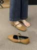 靴の女性フラット浅い口の正方形のつま先カジュアルな女性スニーカードレスモカシンサマーローマレジャーフックループPUラバーS 240104