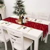 Nappe de Table en lin avec bordure de drapeau de noël, bonhomme de neige imprimé créatif, tapis de vieil homme, chaises d'ambiance pour événements de mariage