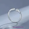 Top Quality Tifannissm Rings For women online store S925 sterling silver color diamond double T ring for with minimalist design and Have Original Box