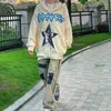 Frühlings- und Herbstfrauenpullover mit amerikanischem Hiphop-High-Street-Print-Paarmantel, Gothic-Pullover 240104