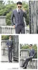 S-6xl Blazer Vest Pants Men Business Formal Suit Casual Elegancki 3-częściowy zestaw czarny granatowe wino czerwone szare drużby 240104