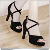 Sandaler Super High Heeled Women Sexy Spike Heels Platform Party Shoes Woman Crystal Buckle Ankel Strap