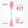 Wholesale Face Cleaning Tools 2 in 1 Silicone Face Mask Brush with Box Reusable Brushes for Face Mask Eye Mask Body Lotion