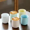 Ceramic Tea Cup Nordic Style Matte platt botten Keramisk kaffekopp Point Tea Cup runt spisen Ice Tea Cup Single Cup 240105