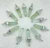 Jewelry Natural Gem Stone Quartz Crystal Fluorite Citrine Hexagonal Pendulum Reiki Charm Pendants Diy Jewelry Making Necklaces 24pcs