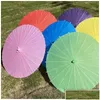 Umbrellas 60Cm Solid Color Dance Paper Umbrella Painting Chinese Parasol Wedding Party Decoration Favors Classical Bh8545 Tqq Drop D Dhe85