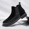 Winter Men's Luxury Designer Genuine Leather Chelsea Boots Fashion Cowhide British Style Ankle Boots High Top Men's Shoes 240104