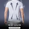 Мужская футболка для бега из высококачественного полиэстера, мужская летняя футболка для занятий спортом на открытом воздухе, спортивный быстросохнущий дышащий топ больших размеров 240105