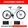 Cyklar nyaste 700c Carbon Road 21 24 27 30 Speed ​​26 Inch Urban City Bicycles Cycling Disc Brake High Carbon Steel Onroad Mountain Bikel240105