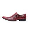 Chaussures habillées Chaussure Hombre Rouge Python Peau En Cuir Verni Hommes Pour Hommes Formelle À Lacets Mocassins Bout Pointu Bureau De Mariage